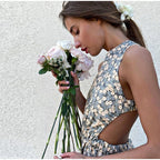 Floral Backless Dress