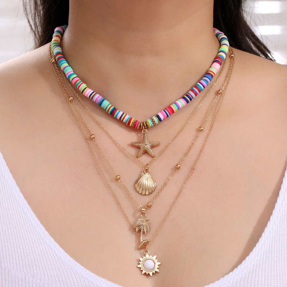 Shell Star Sun Necklace