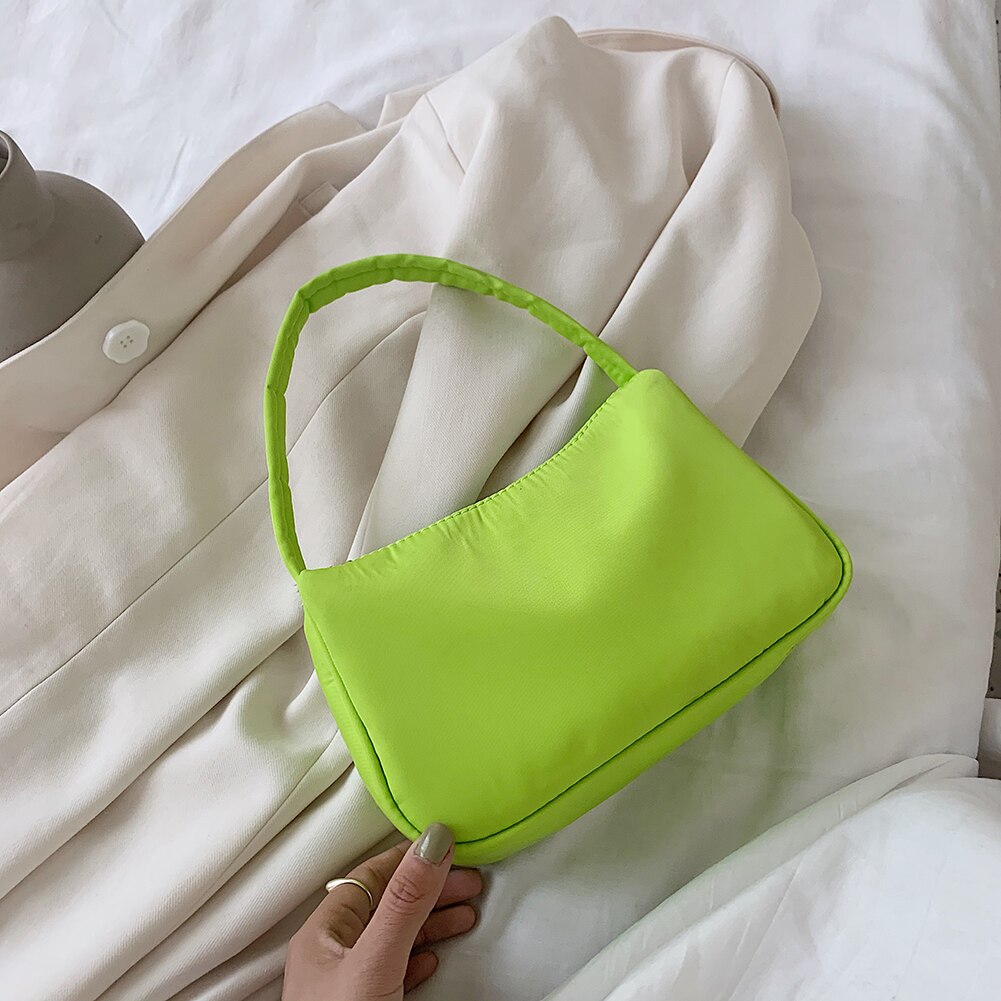 Nylon Solid Color Shoulder Bag