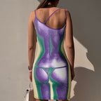 Thermal  Irregular Strap Backless Mini Dress