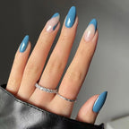 24pcs Small Oval Press On Nail Smiley Face