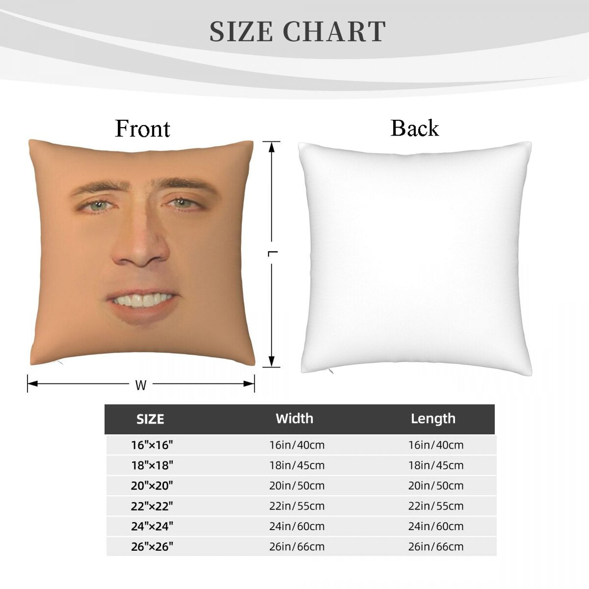 Nicolas Cage Face Pillow