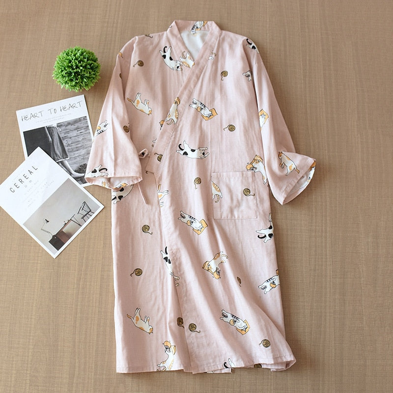 Japanese-style Kimono Pajamas