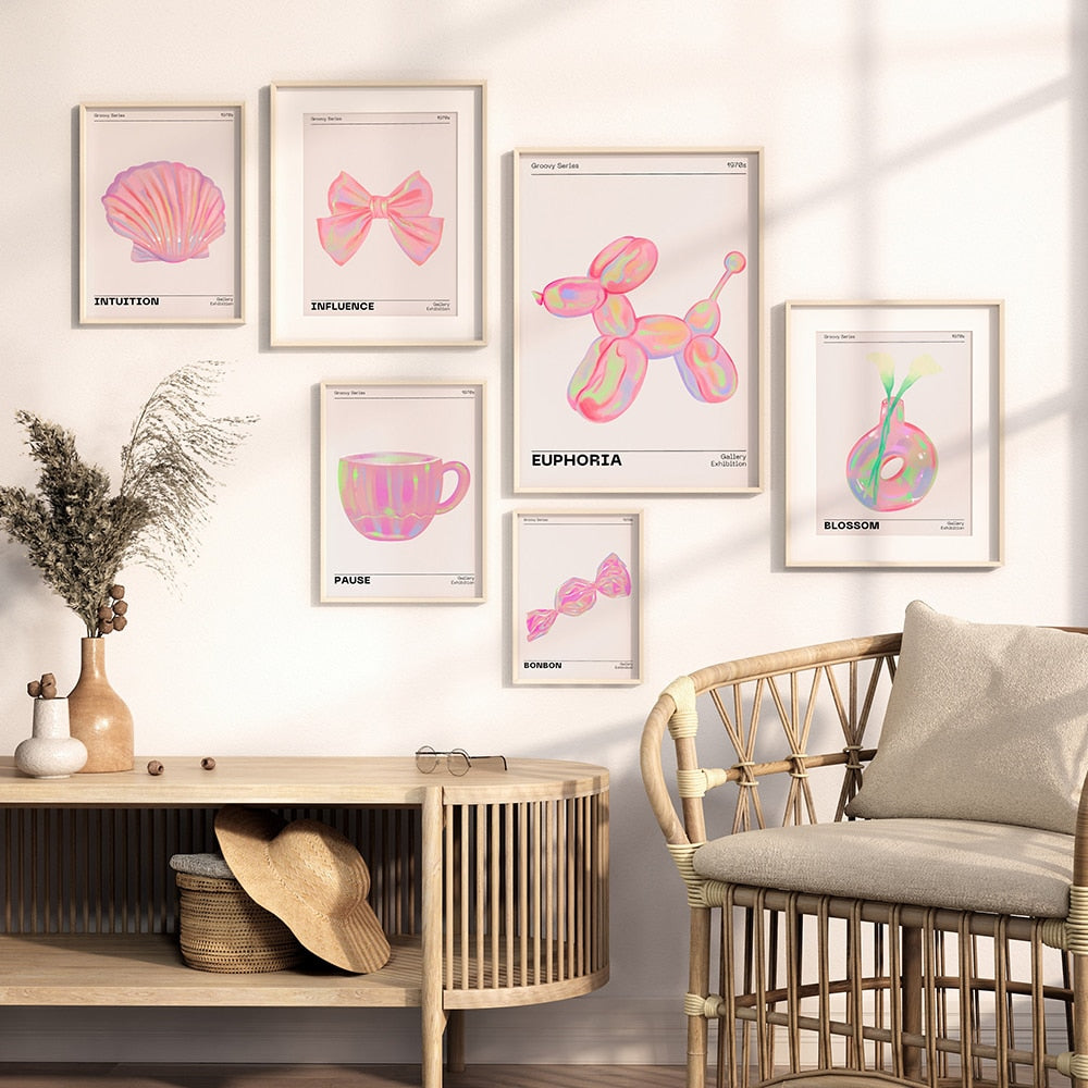 70s Aesthetic Gradient Aura Abstract Wall Art
