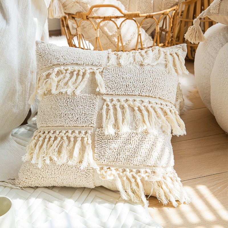 Boho Tufted Pillow Cover