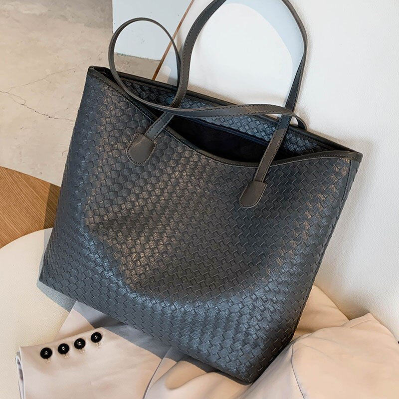 Pu Leather Big Tote Handbag