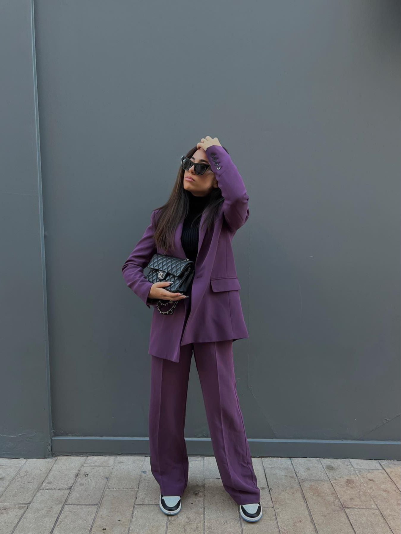 Purple Oversized Long Blazer