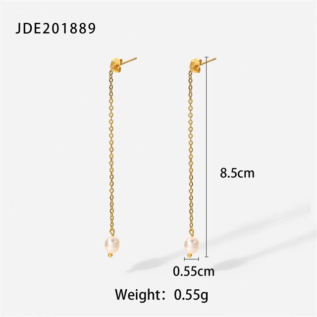 Pearl Stainless Steel Earrings