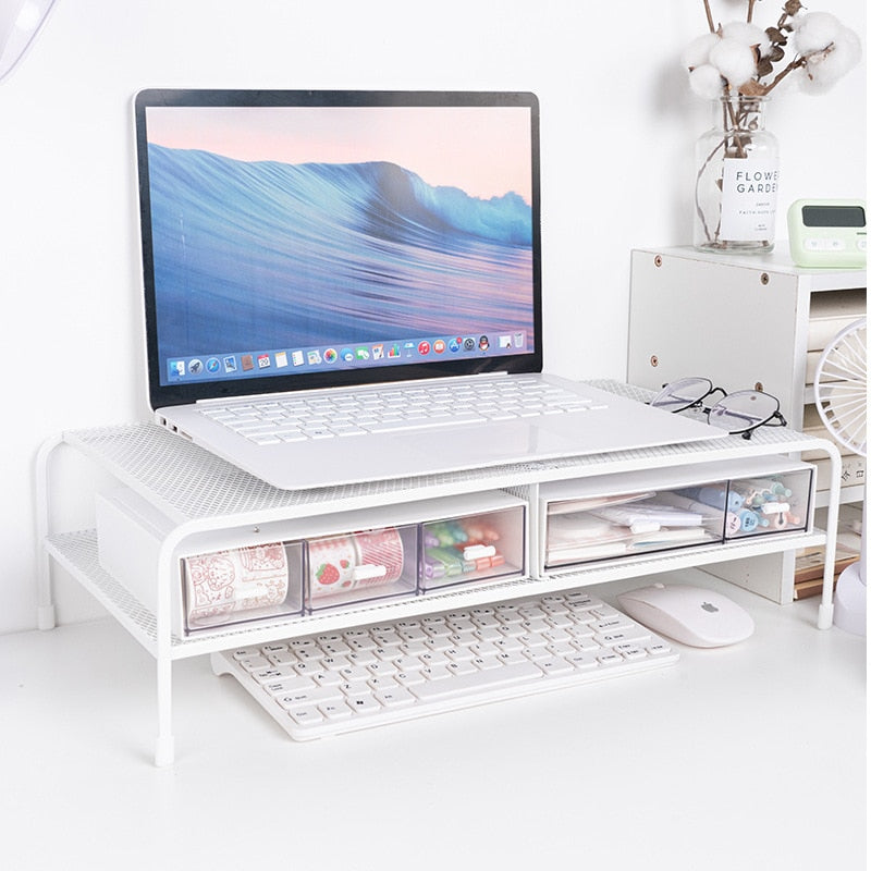 Desktop Computer Elevated Monitor Iron Rack