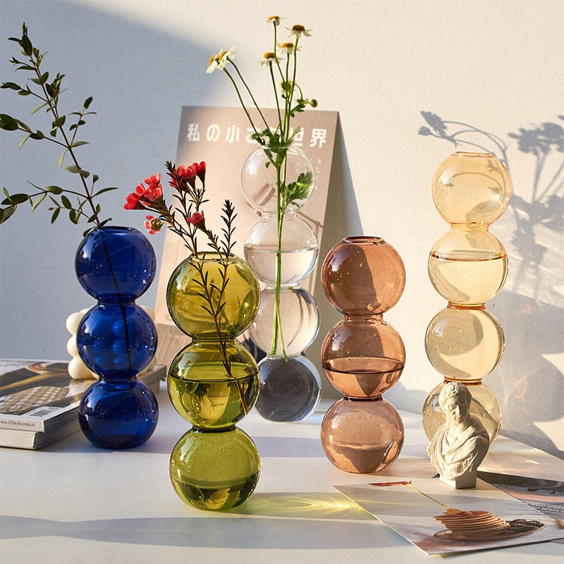 Nordic Glass Bubble Flower Vases