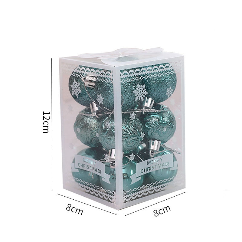 12pcs (9 Colors) Christmas Ball Tree Pendant