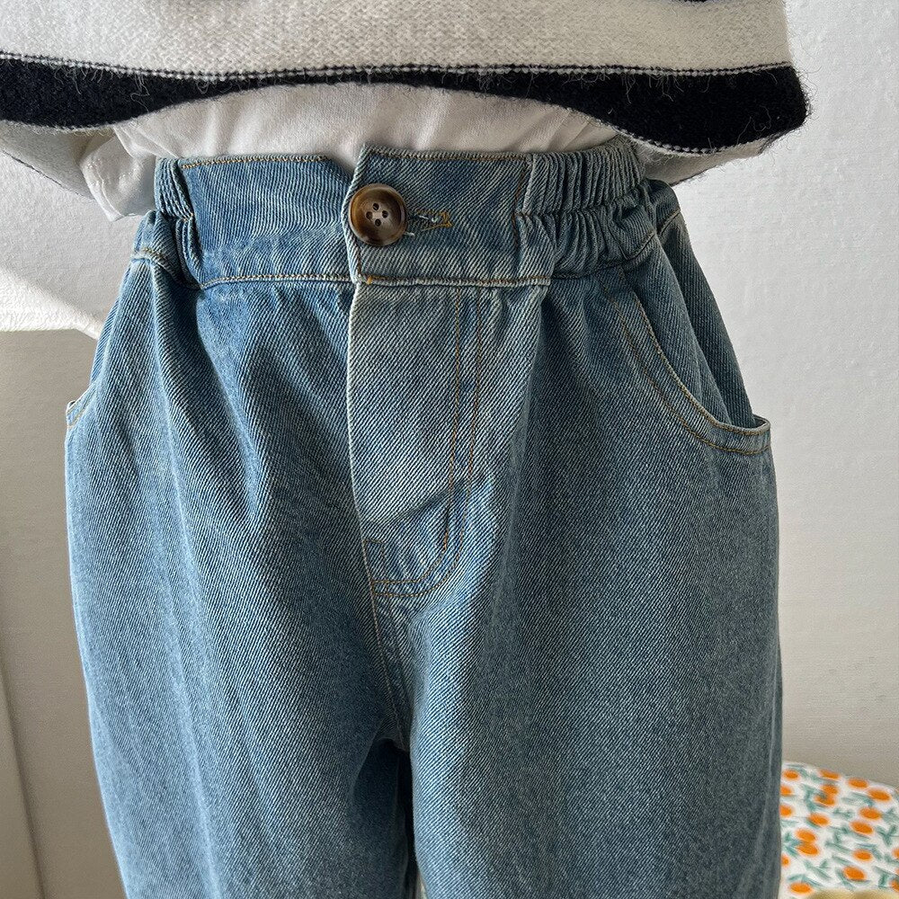 Cotton Denim Harem Pants