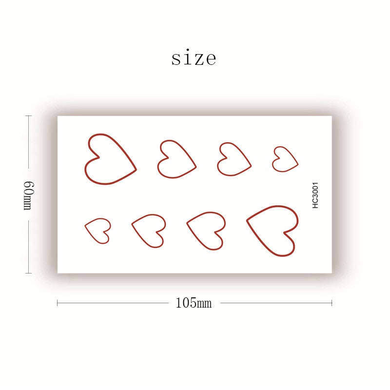 Waterproof SticketTattoo Red Heart