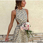 Floral Backless Dress