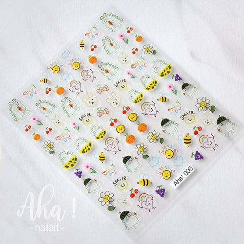 1 sheet Smile Nail Art 3D Stickers