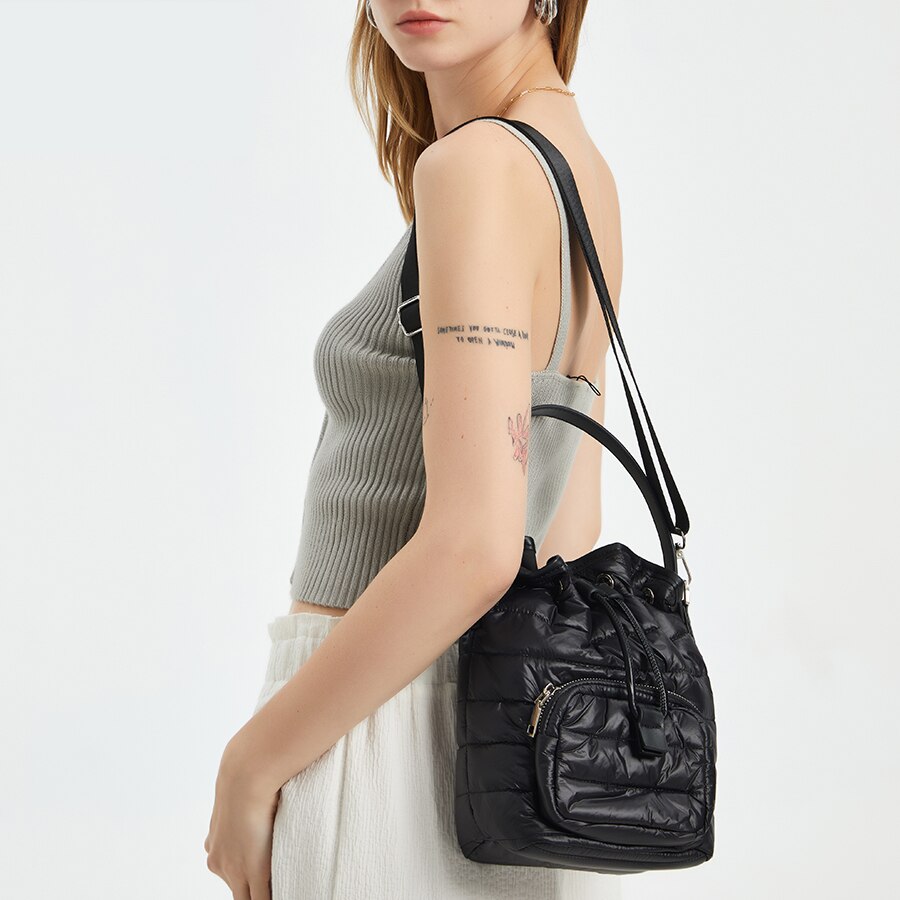 Nylon Padded Bucket Bag