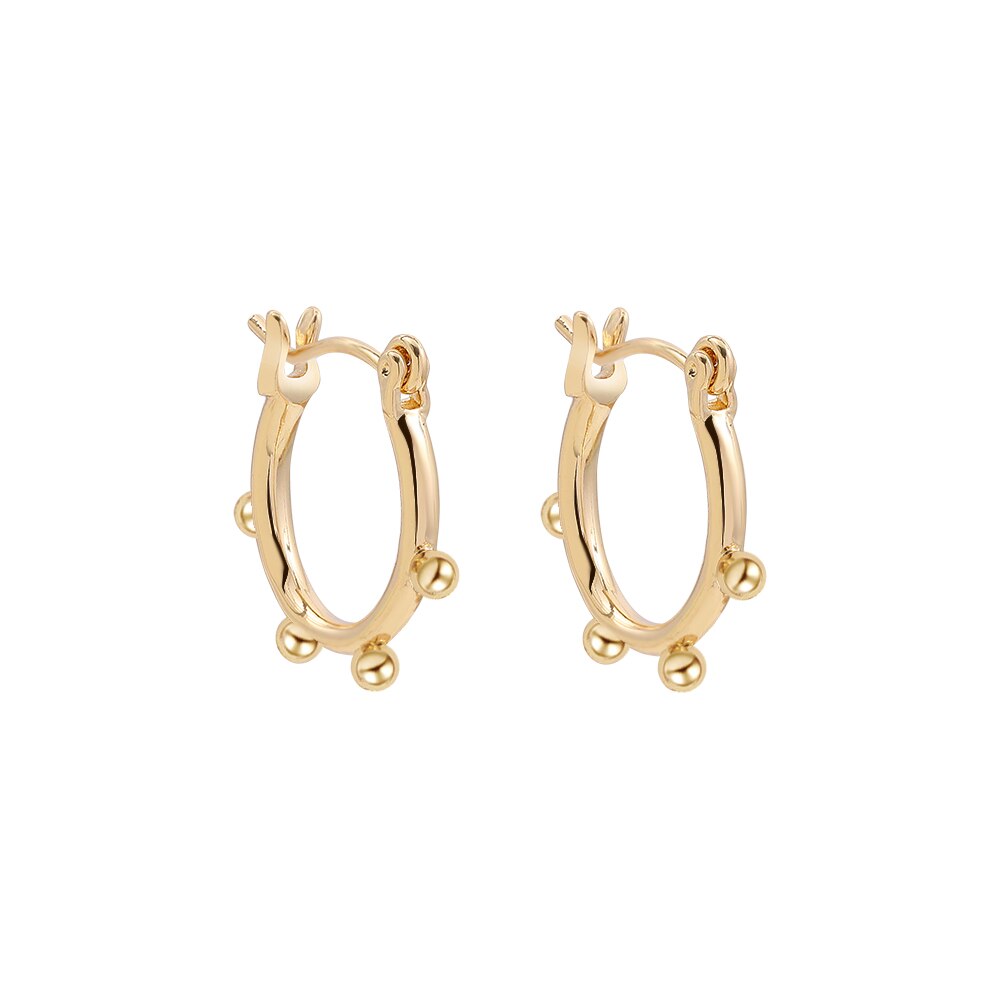 Gold Link Chain Hoops Earrings