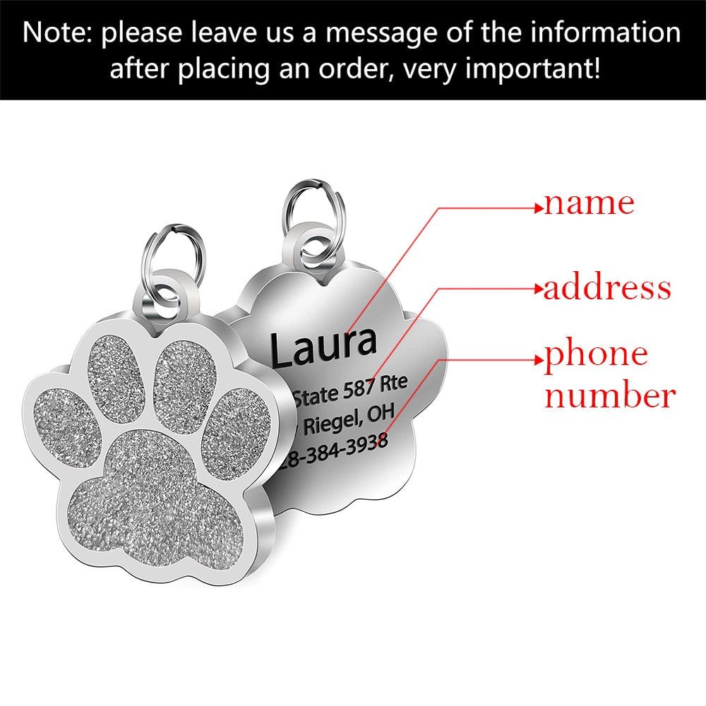 Anti-lost Custom Dog ID Tag Engraved Pet Collar