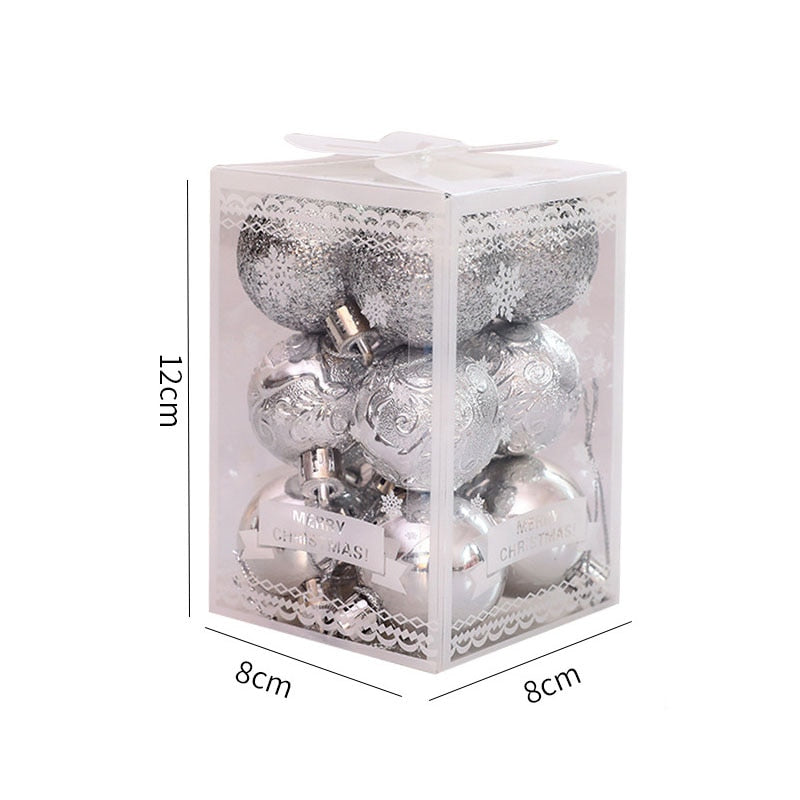 12pcs (9 Colors) Christmas Ball Tree Pendant