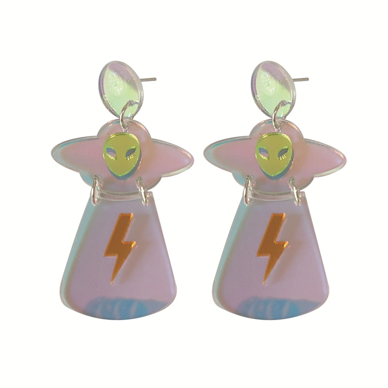 UFO Dangle Earrings