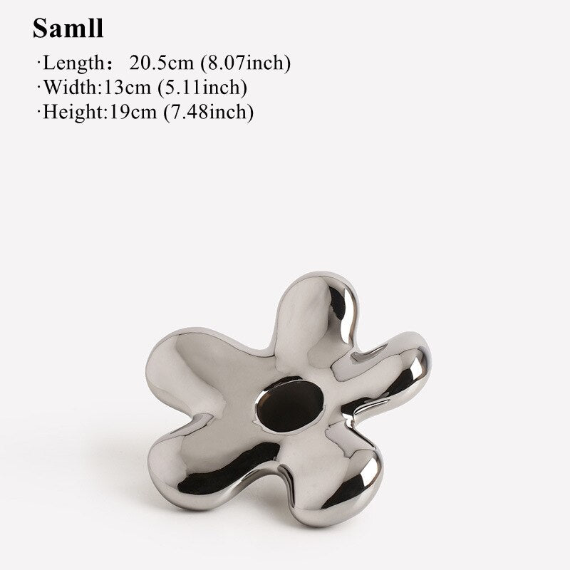 Ceramic Silver Plated Flower Vase