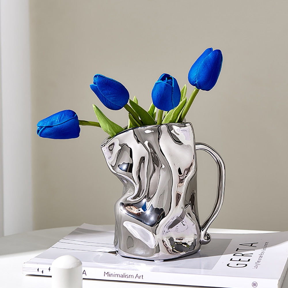 Nordic Pleated Ceramic Flower Pot