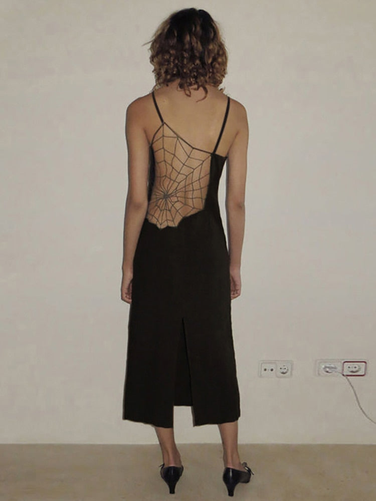 Spider Web See Through MeshDresses