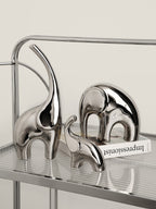 Silver Elephant Craft Statue