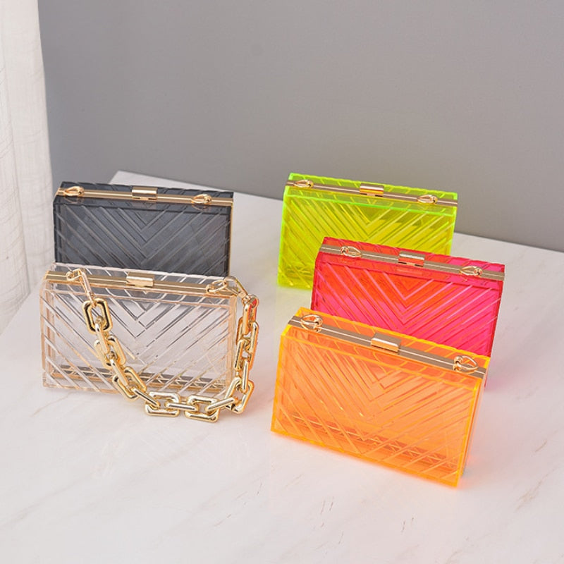 Acrylic Clutch Shoulder Strap Bag