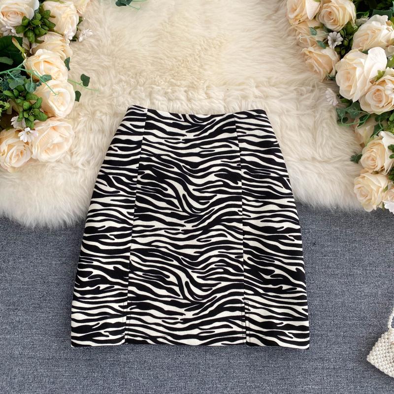 Zebra Print Midi Skirt