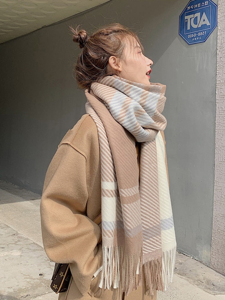 Preppy Style Plaid Scarf