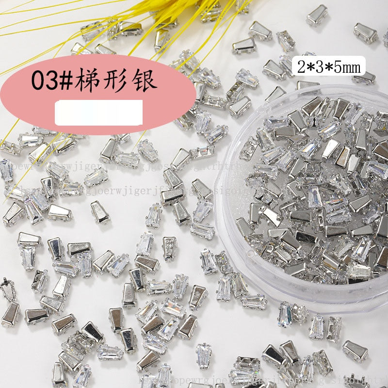50Pcs Gold /Silver Sparkle Mini Flatback Diamonds