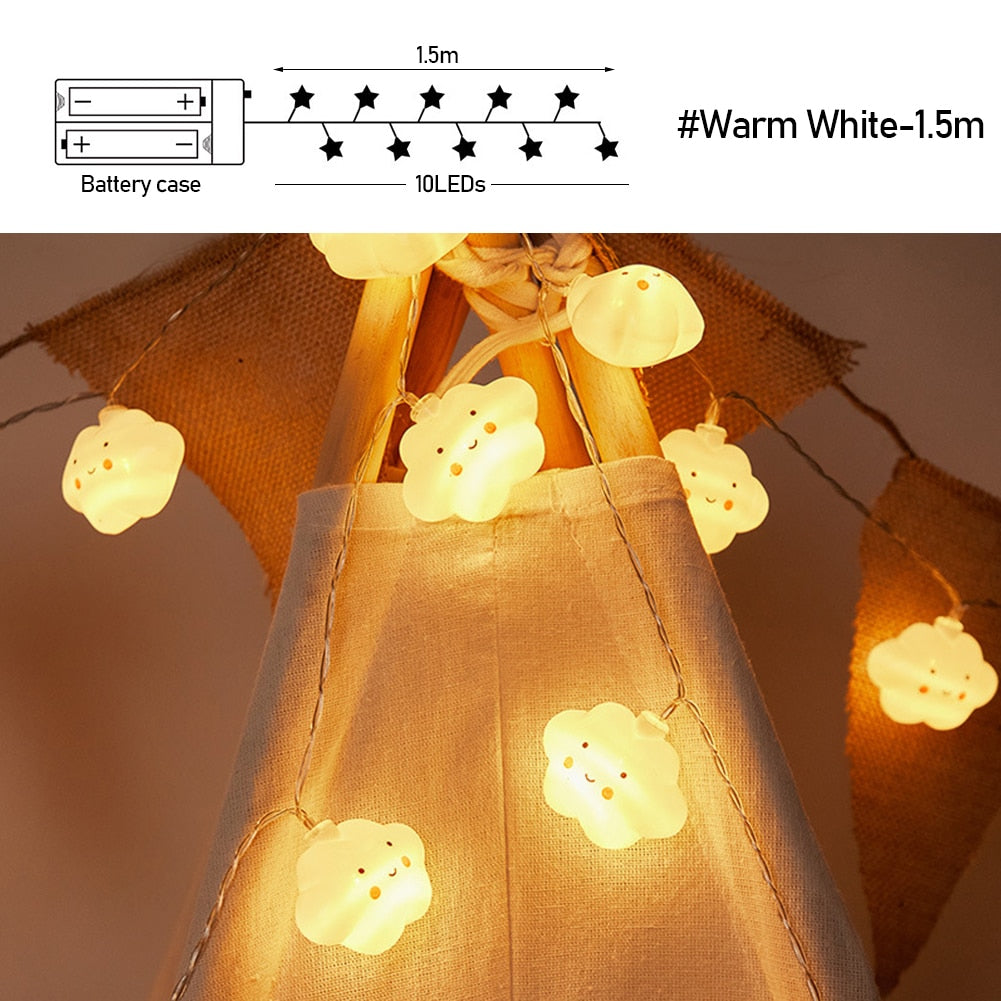 Cartoon Smile Cloud LED Light String