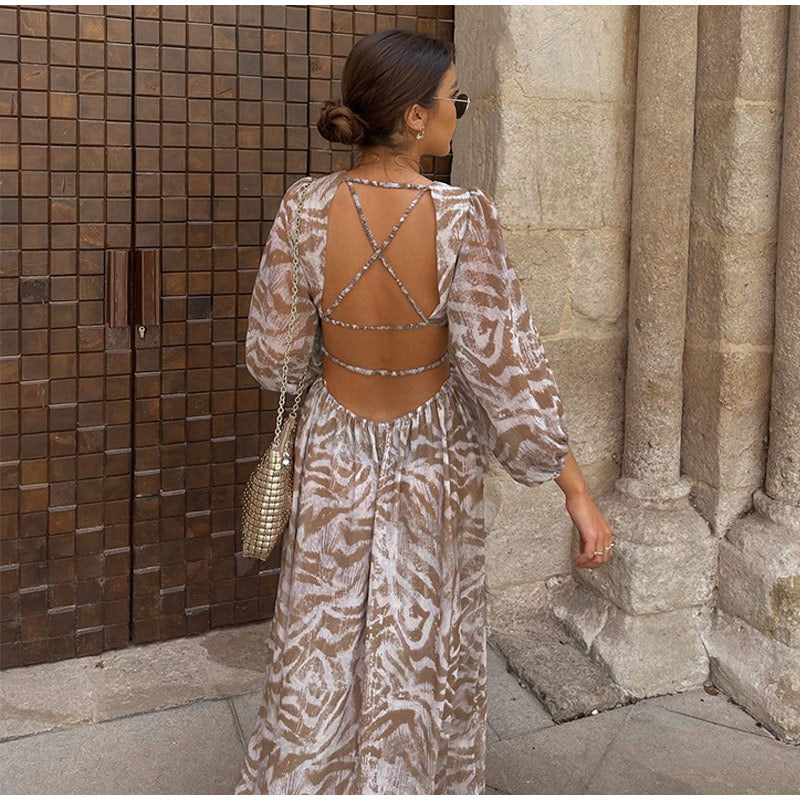 Backless Hollow Out Dress