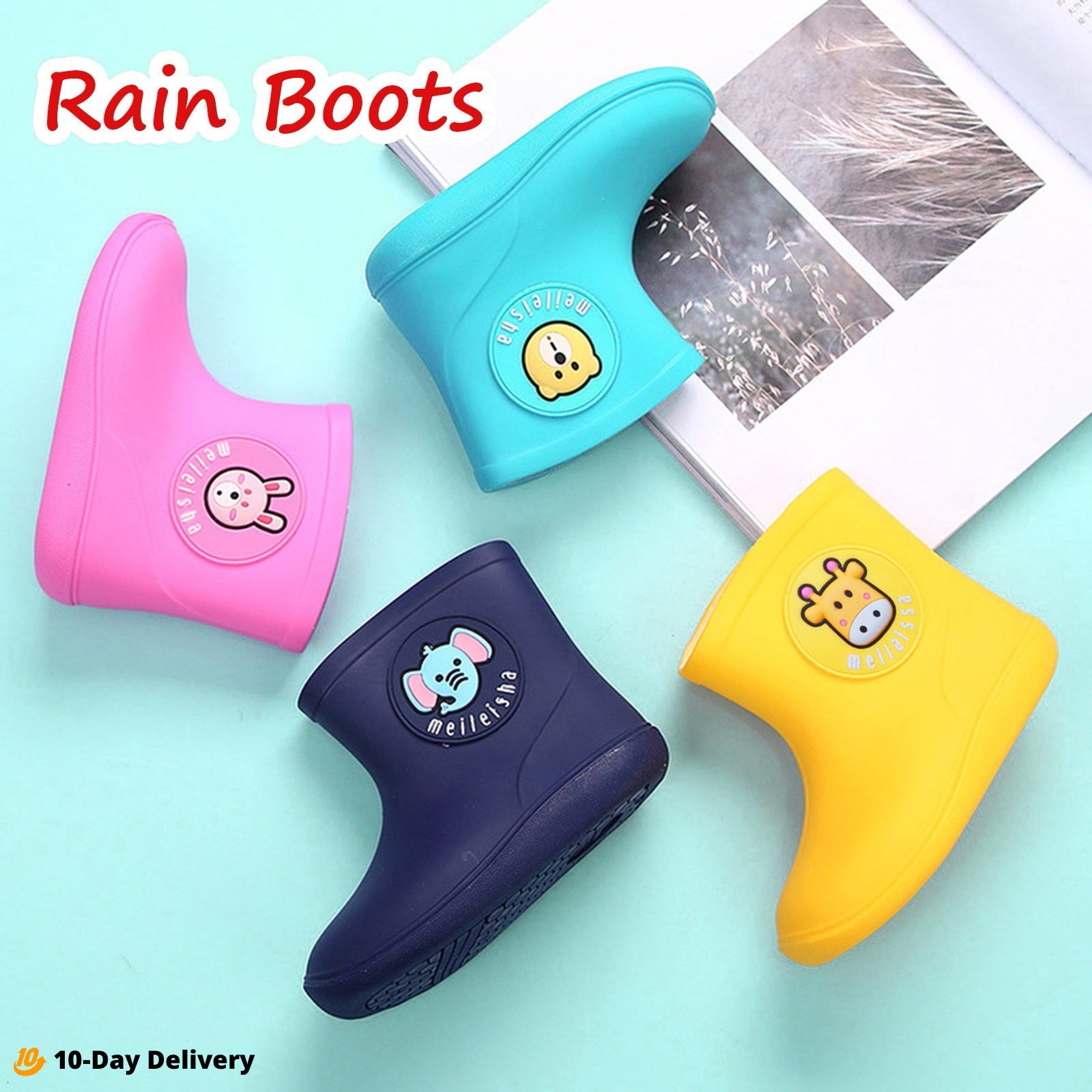 Animals Rubber Rain Bootsl