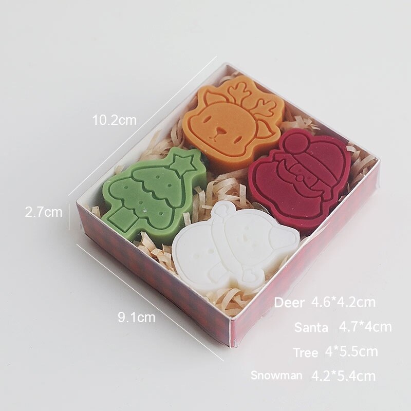 4PCS Christmas Gift Candles Set Decor