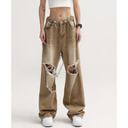 Khaki Wide Leg Jeans