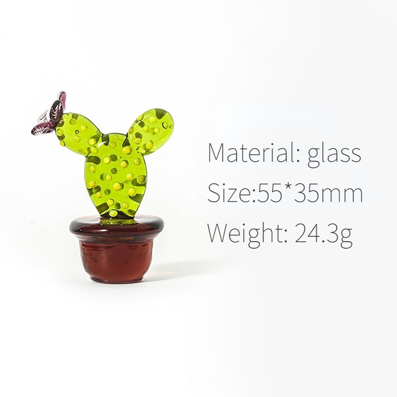 Glass Cactus Decor