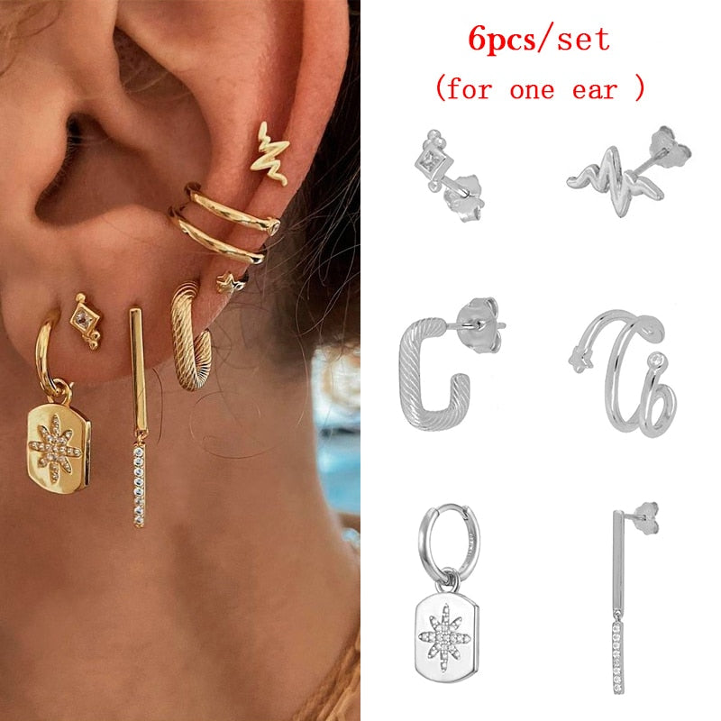 Gold Earrings Set