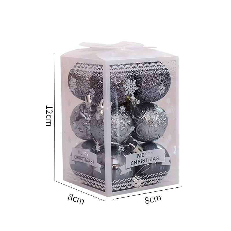 12pcs (9 Colors) Christmas Ball Tree Pendant