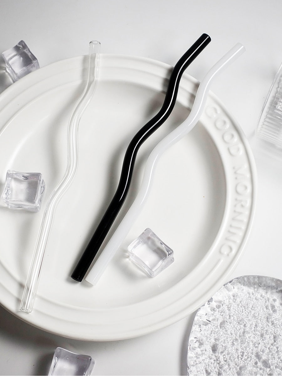 Floriddle Glass Twist Reusable Straws