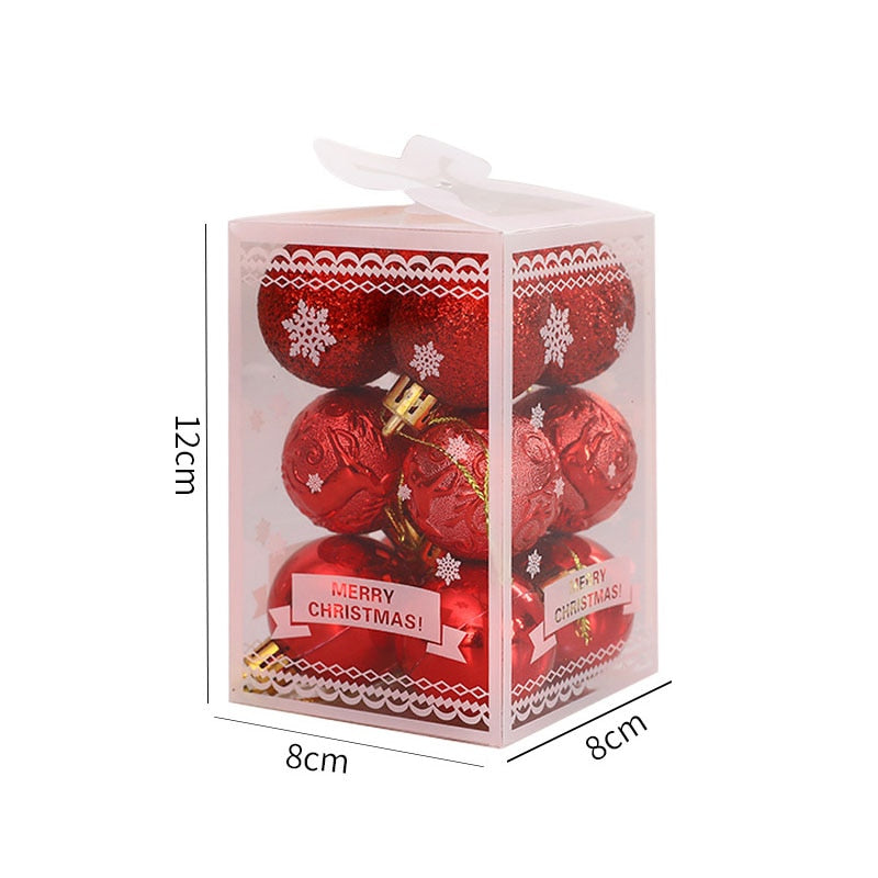 12pcs (9 Colors) Christmas Ball Tree Pendant