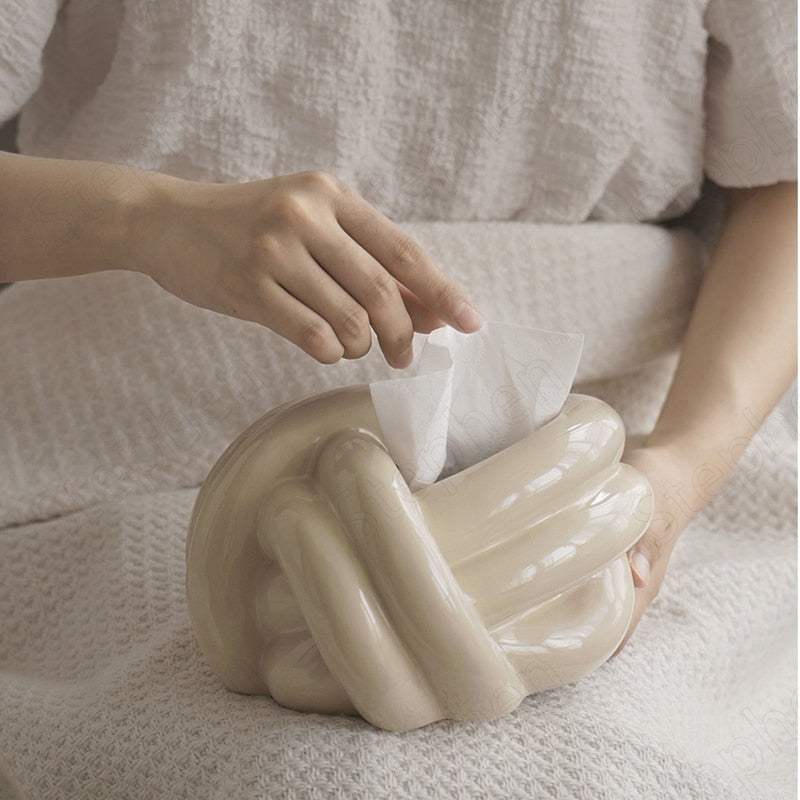 Knot Ceramic Tissue Box