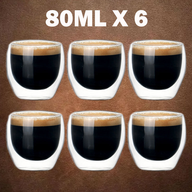 Double Wall Glass Cup Transparent Heat Resistant