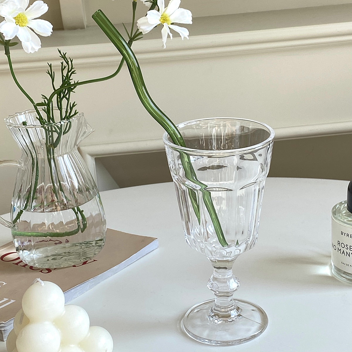 Floriddle Glass Twist Reusable Straws