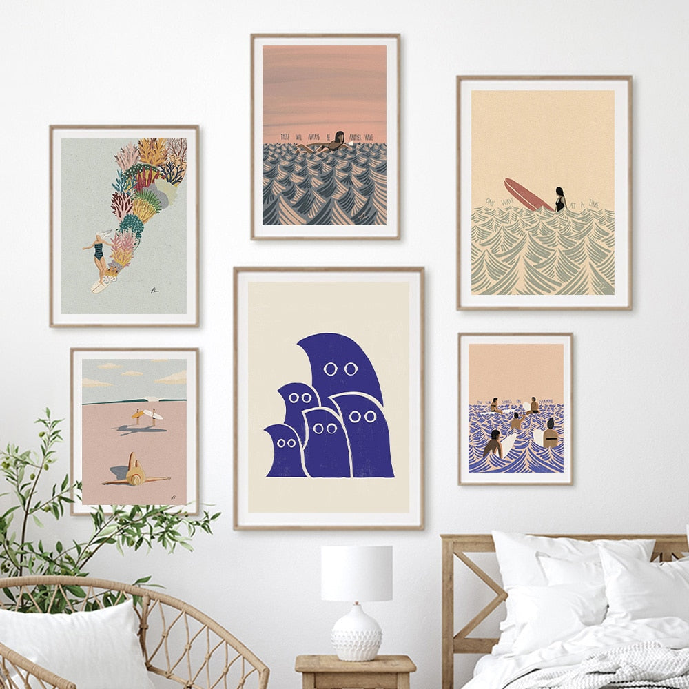 Beach Swim Pool Abstract Wall Art