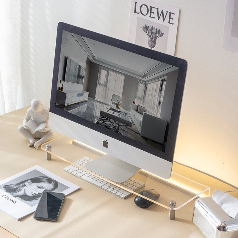 Acrylic Desktop Computer Monitor Stand Office