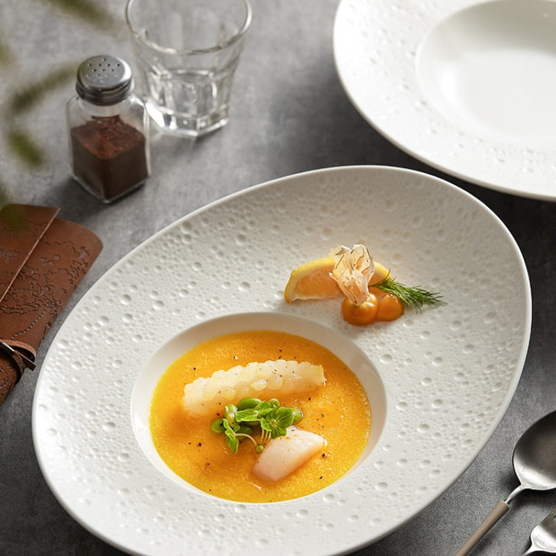 White Special-shaped Ceramic Plate