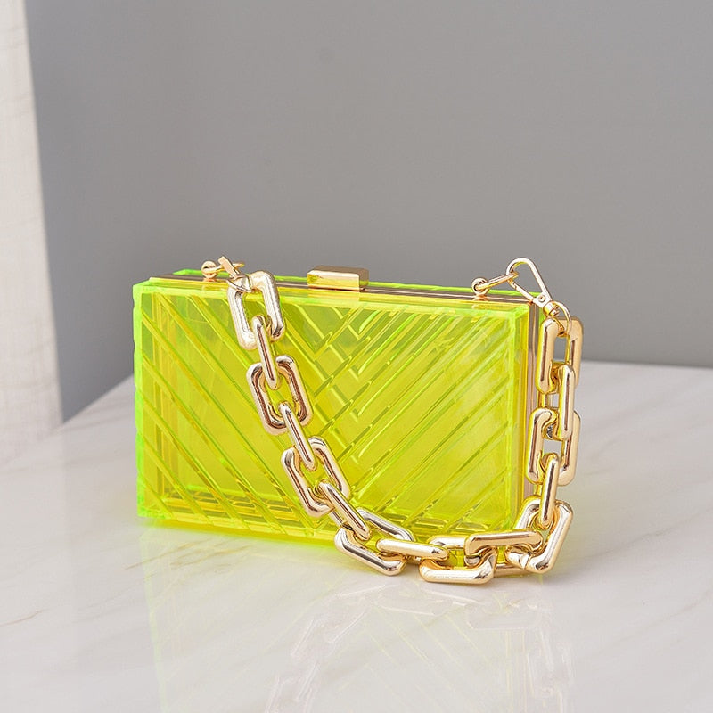 Acrylic Clutch Shoulder Strap Bag