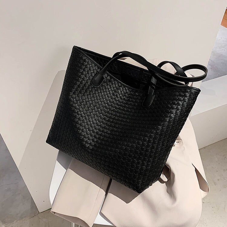 Pu Leather Big Tote Handbag